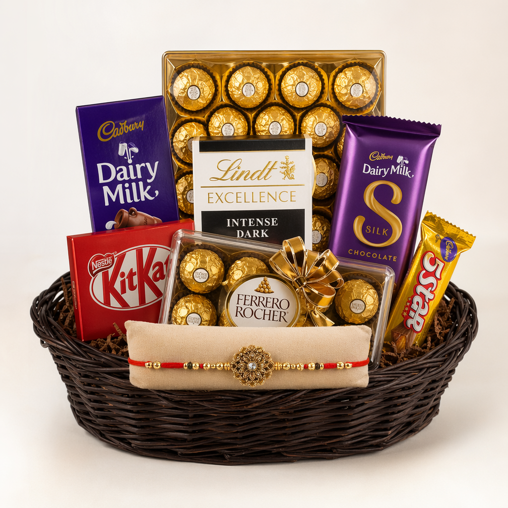 Assorted Choco Basket with Rakhi
